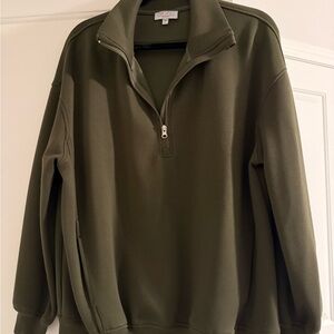 Olive Green Half-Zip Pullover